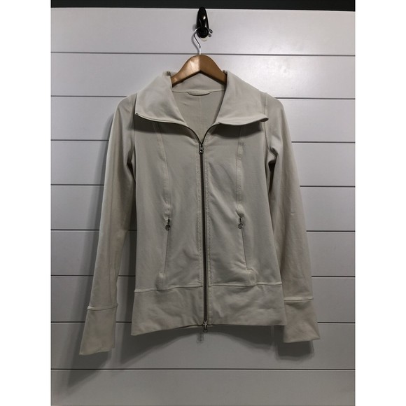 lululemon athletica Jackets & Blazers - Lululemon Women's Daily Yoga Full Zip Jacket Size 4 Athleisure Workout Cream
